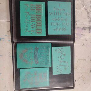 Bundle 6 ~ Reusable Silk Screen Stencils ~ 10 x 13 Binder ~Miscellaneous